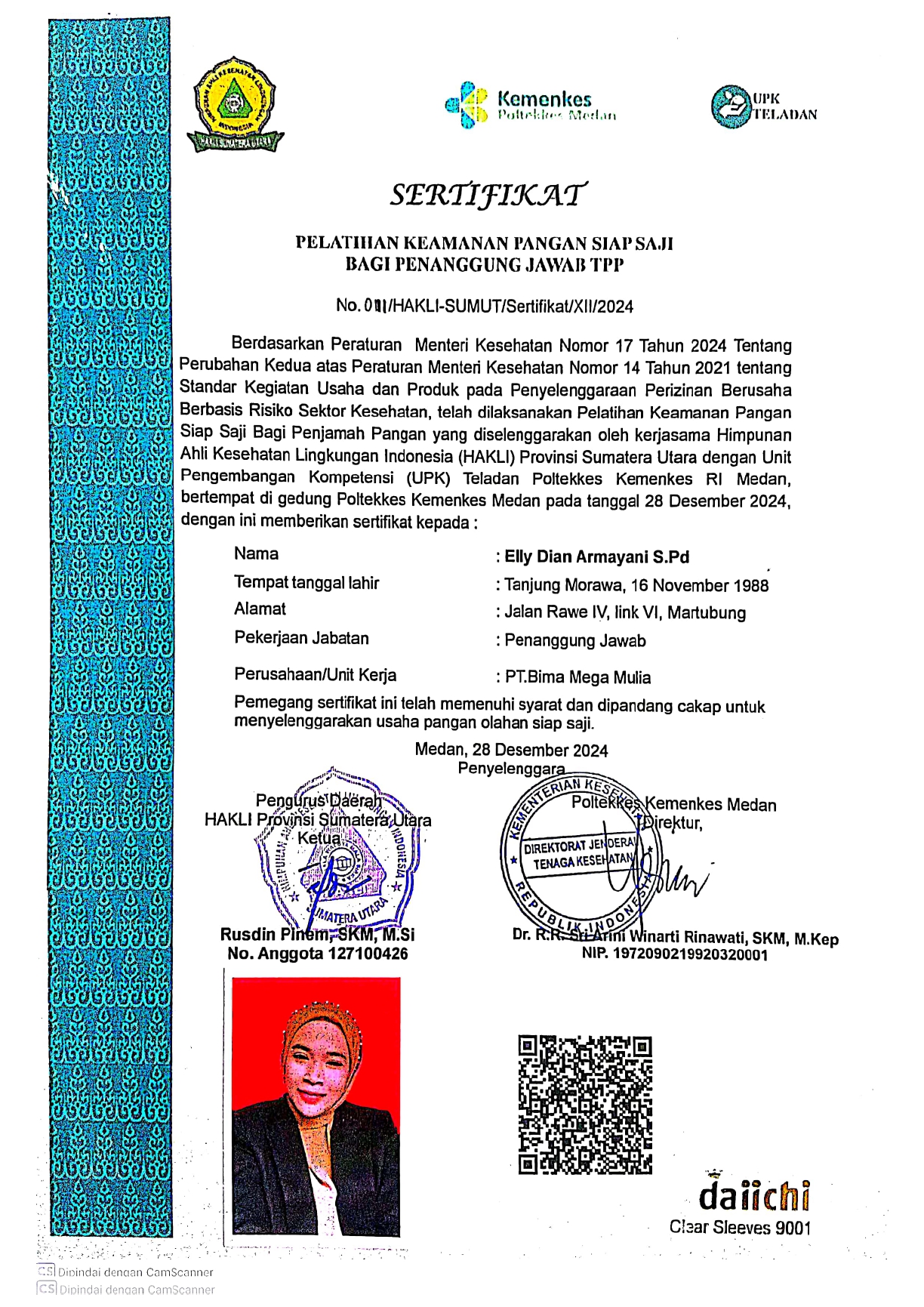 SERTIFIKAT KEAMANAN PANGAN ELY